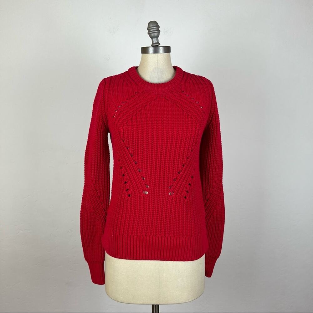 Lucky Brand Red Cable Knit Sweater